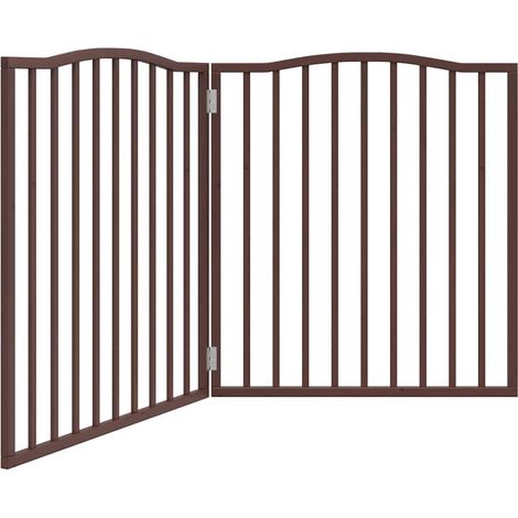 Barrière pour chien Barrière de sécurité pliable 2 panneaux 160 cm bois de peuplier CFW39550 (1/5)