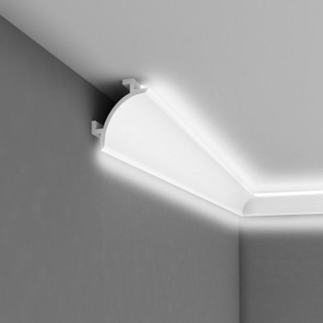 Lichtleiste "QL001" - Stuckleiste für indirekte Beleuchtung (aus hochfestem Polyurethan) inkl. Reflexionsklebeband