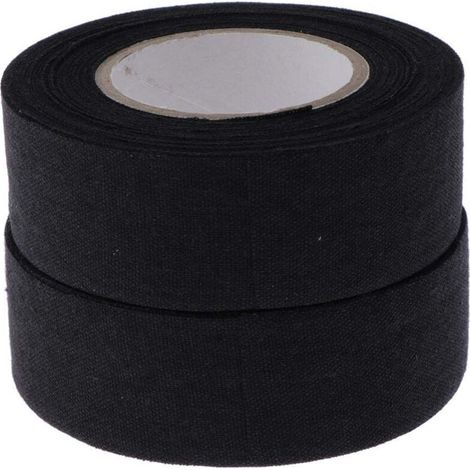 Bandes de Grip en Coton Noir pour Hockey, Lot de 2 Rouleaux 2.5 x 25 m pour Crosse et Raquette (1/5)