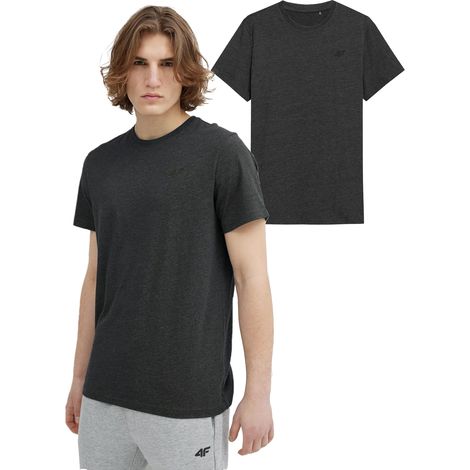 T-shirt sportiva in cotone grigio 4F, taglia S (1/5)