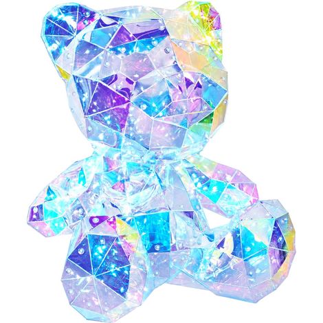 Orso a LED prismatico iridescente Multicolore 32 x 28 x 38 cm vidaXL (1/5)