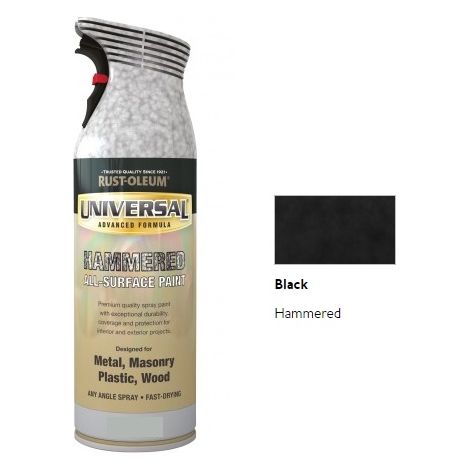 Rust-Oleum Universal All Surface Spray Paint - Hammered - Black - 400ml