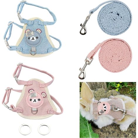 Harnais et Laisse pour Petit Animal - Ensemble Confortable et Ajustable pour Chat Lapin et Rongeur (1/5)