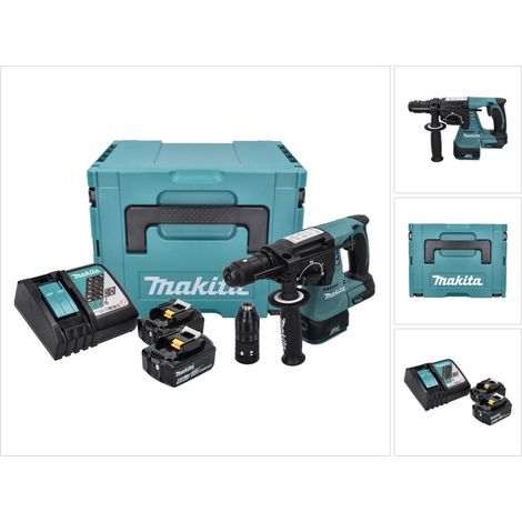 Makita DHR 243 RGJ Akku Bohrhammer 18 V 2,0 J SDS plus Brushless + 2x Akku 6,0 Ah + Ladegerät + Makpac