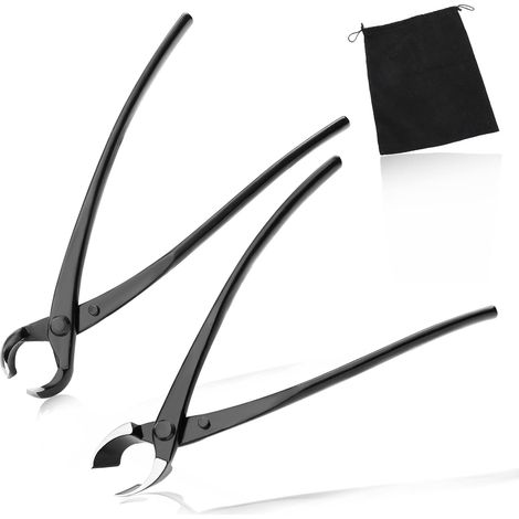 Ensemble d'outils pour bonsaï – 20,3 cm de coupe concave et coupe-bouton sphérique de 20,3 cm en acier au carbone, kit d'élagage et d'entretien de bonsaï avec sac de rangement robuste pour (1/5)