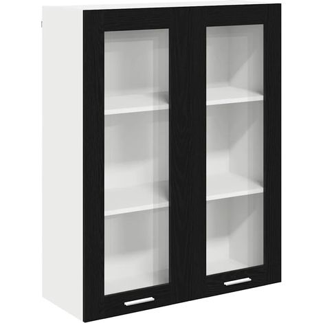 Mobile contenitore rettangolare a parete design moderno 80 x 31 x 100 cm legno composito nero 020053434