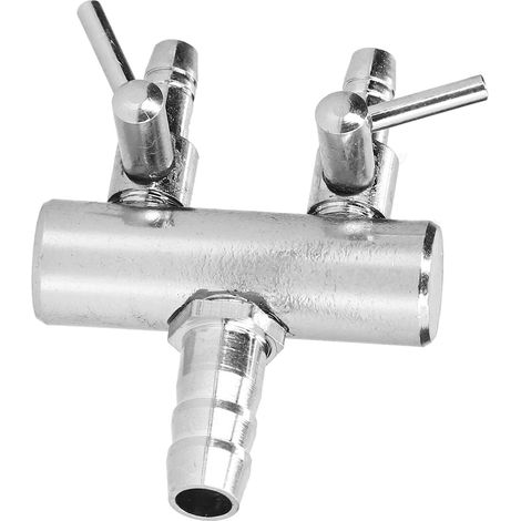 Vanne de distribution pour aquarium, tuyau d'oxygène pour aquarium, interrupteur de réglage du dioxyde de carbone, vanne de distribution en acier inoxydable, 2 têtes (1/5)
