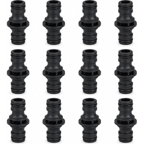 12 x 1/2 Inch Garden Hose Connector Double Plug Quick Connection, Garden Irrigation Watering Extension, Waterproof Heavy Duty Hose Connection, Double Hose Connection (1/5)