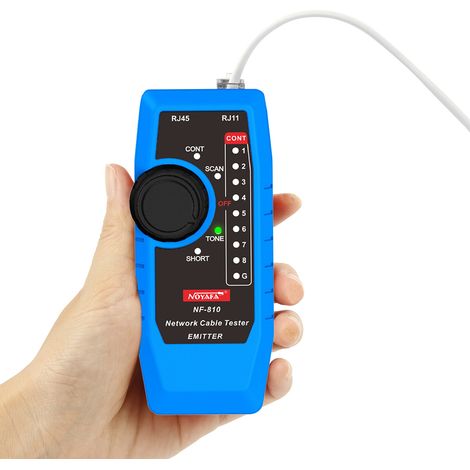 NOYAFA NF-810 Komplettes Kabeltester-Set – für RJ11/RJ45/CAT5-CAT6, Tracer, PoE/TEL-Test mit LED und Tragetasche (1/5)