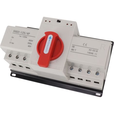 Commutateur de transfert automatique double alimentation SGQ3-125/4P 400 V 125 A, disjoncteur automatique double alimentation électronique (1/5)