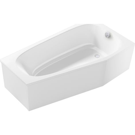 Pack baignoire bain douche 170 x 90 JACOB DELAFON Bastille vidage à droite blanc brillant + tablier en niche