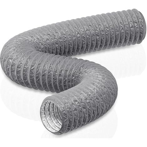 Tubo di ventilazione HG Power da 125 mm, 5 m, in PVC e alluminio, per aspiratore, condizionatore, asciugatrice, cappa aspirante, colore grigio. (1/5)