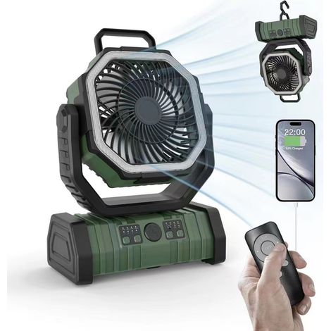 Ventilateur de camping suspendu avec lumières, ventilateurs suspendus multifonctionnels (1/5)