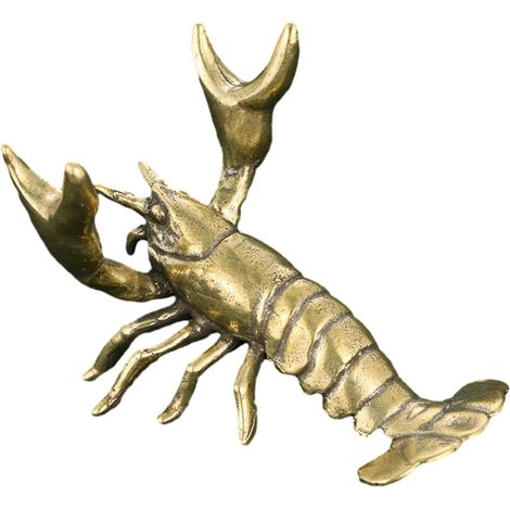 Katolang Gewichthebender Hummer-Schreibtisch-Stifthalter, Humorvoller Hummer-Stifthalter, Kreative Schreibtischdekoration, Bronze-Stifthalter, Geschenkidee für Schreibwaren, Krebsfiguren