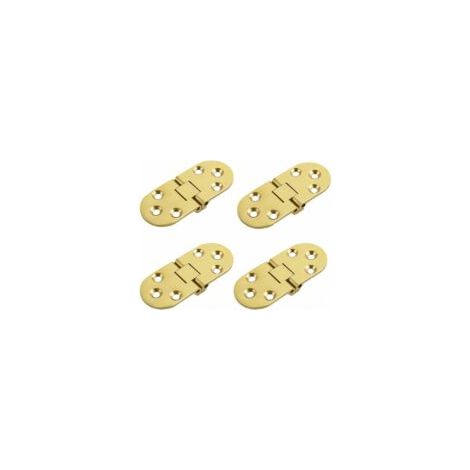 Charnières de Table Pliantes Connecteur Rabattable Montage de Meubles en Inox Pliant de 180 Degrés, 2mm d’Épaisseur, Finition de Chrome en Acier Inoxydable, 4 Pcs or