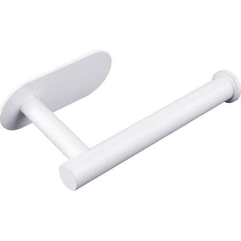 Porte-rouleau de papier toilette autocollant, fond ovale, pour cuisine, salle de bain et toilettes (blanc) (1/5)