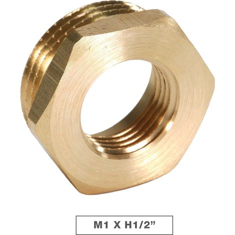 Reducción hexagonal latón M1/2"xH3/8" - 10 u caja