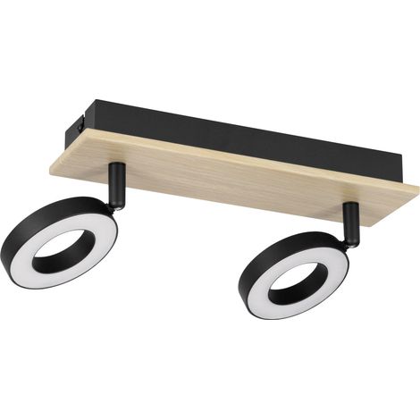 Eglo 2er Spot Rielves braun schwarz 28 x 7 cm Deckenlampen