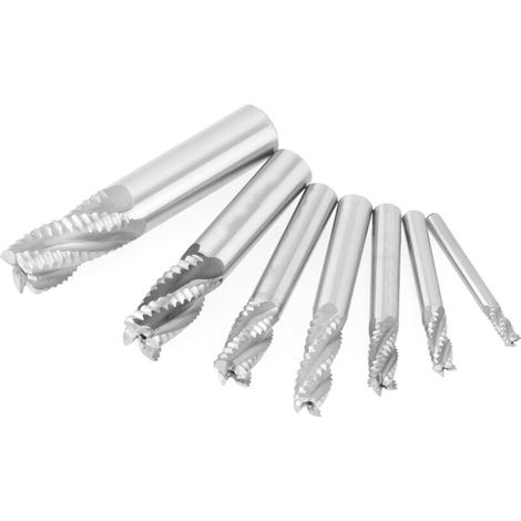 7 pieces/set 4 flutes 6-20mm HSS end mill router roughing chip breaker milling cutter (1/5)