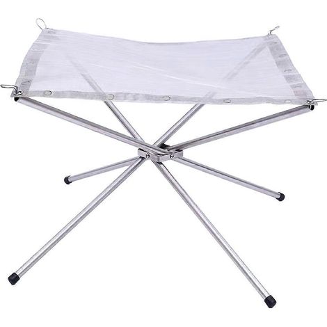 Foyer de Camp Portable en Acier Inoxydable - Brasero Pliant avec Sac de Transport pour Randonnée, Pique-nique et Voyage (1/4)