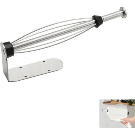 Porta rotolo di carta assorbente, porta rotolo di carta assorbente senza foratura, porta rotolo da cucina, porta rotolo di carta assorbente utilizzabile con una sola mano con meccanismo di chiusura am (1/5)
