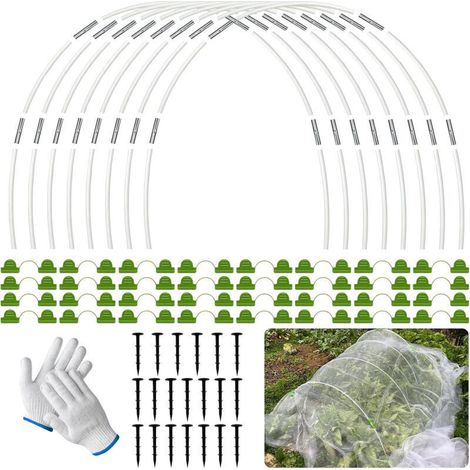 Arceau pour Serre Tunnel,90 Pièces Cerceau pour Serre de Jardin,Kit de Maison de Cerceau de Jardin,avec Gants,Garden Arceaux pour Serre Tunnel,pour la Protection du Givre Hivernal