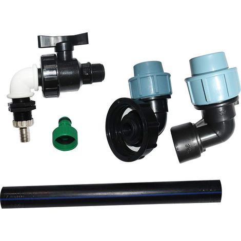 5x Robinet de sortie IBC, adaptateur IBC avec robinet de sortie, robinet d'arrêt à filetage d'extension Adaptateur IBC 3/4 pouces pour réservoir d'eau de pluie IBC (1/5)