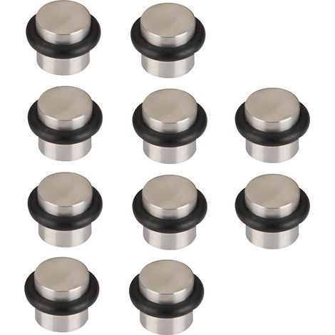 Topes de puerta cilíndricos acero inoxidable níquel satinado 19mm pack 10