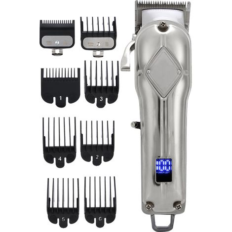Tondeuse à cheveux électrique rechargeable, appareil de coupe et de coiffage, prise US 110-240V, argent (1/5)