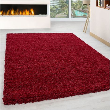 Tapis uni shaggy rectangle Aimee Rouge 140x200 (1/5)