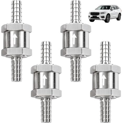 4PCS Clapets anti Retour 8mm en aluminium Valve Anti-Retour pour Essence Diesel Eau Huile, Clapet Carburant Universel pour Voiture Moto Bateau Système de Carburant Usage Polyvalent (1/5)