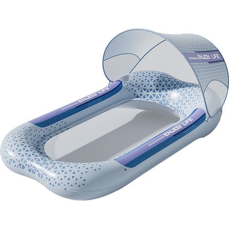 Aufblasbare schwimmende Liege mit UV-Schutzdach – 160 × 71 cm, tragbares Schwimmbad-Sofa für Pool oder Meer, ideal für den Sommer