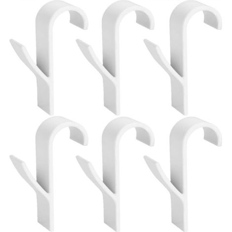 Bathroom towel hooks, towel racks, hooks, radiator hooks for bathroom and kitchen, WC (set of 6) (white)