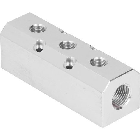 Collecteur d'air bloc pneumatique en aluminium à grand débit 40x40mm entrée G1/2 sortie G1/4SY40-02-3F (1/5)