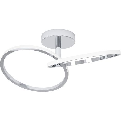 Plafoniera Moderna Congiunti Acciaio Cromo Plastiche Bianche Led 12W 1500Lm Ip20 (1/2)