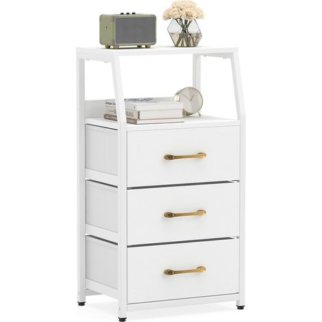 COSTWAY Commode Chambre 3 Tiroirs en Tissu Pliable (1/5)