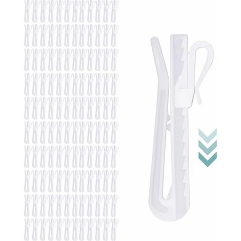 Verdickte, geräuscharme, verstellbare, höhenverstellbare 7 cm Kunststoff-Gardinenhaken, S-förmige Stoffhaken, leiser Betrieb (30 Stück) (1/5)