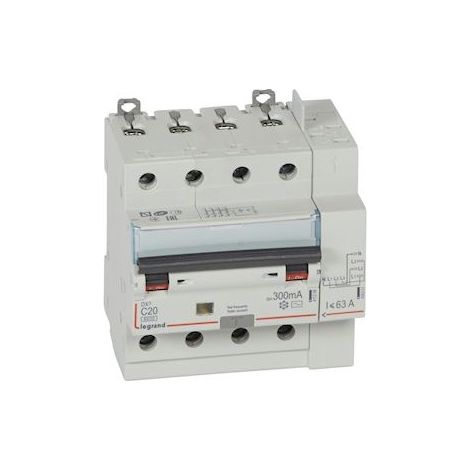 disjoncteur différentiel legrand dx3 20a courbe c 300ma 4 poles type ac - vis / auto (1/4)