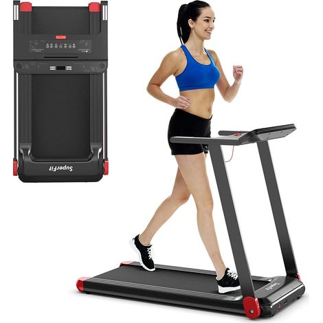 Tapis de Course Electrique Tapis de Fitness Pliable avec Application de Contrôle Haut-Parleur Bluetooth 12 Programmes Prédéfinis Affichage LCD CW1996 Maison Chic (1/2)