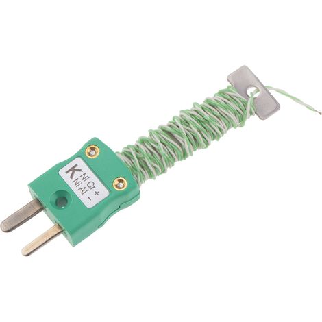Thermocouple type K, L 1m, +220°C max à Fiche mâle miniature ( Prix pour 1 )