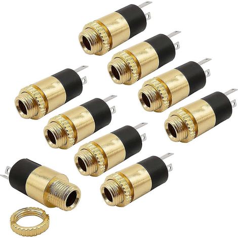 Connecteur stéréo à montage sur panneau, prise jack femelle 3,5 A à souder, borne à vis pour montage sur panneau, pour ordinateur, TV, appareils électroménagers, lot de 8 (1/5)