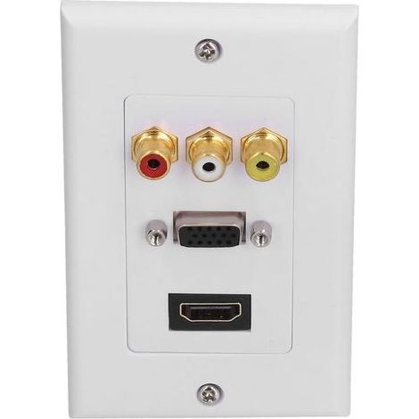 Prise Murale Audio-Vidéo ABS Antidérapante et Durable, Panneau Multimédia Intégré sans Soudure Nécessaire (1/5)