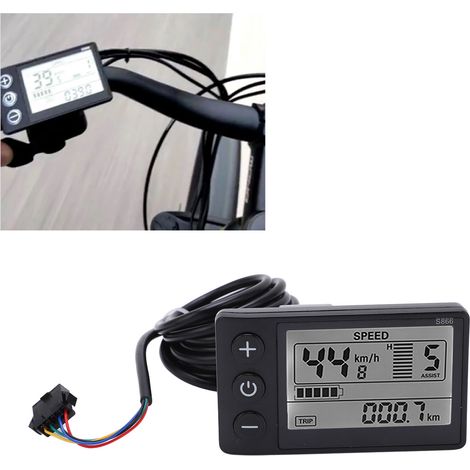Écran LCD S866 pour Vélo Électrique - Panneau de Contrôle Scooter 24V/36V/48V avec Connecteur SM