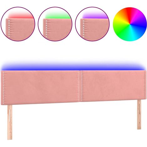 Maison Exclusive - Cabecero con LED de terciopelo rosa 160x5x78/8 (1/5)