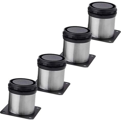 4x Pieds De Meubles, Réglables Pied Pieds De Meubles - Chrome Métal - Hauteur Réglable (Total: 50mm) (1/5)