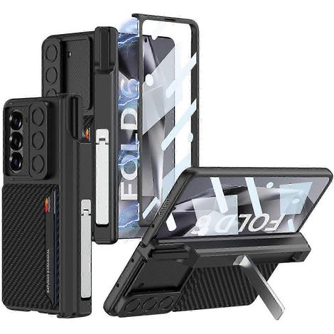 Coque pour Samsung Galaxy Z Fold 6 avec support S Pen, protection d'écran intégrée, béquille, coque intégrale avec cache appareil photo et emplacement pour carte