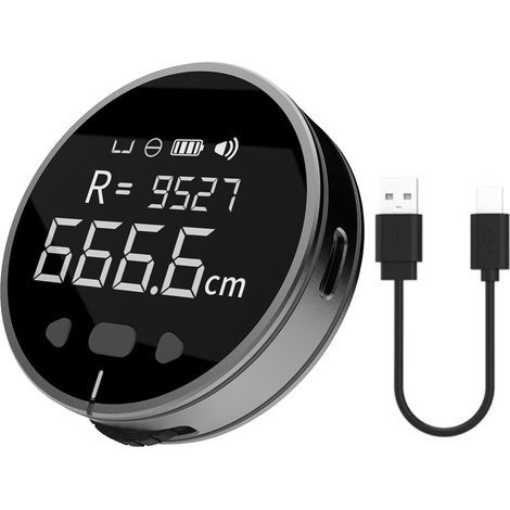 100 m langes elektronisches digitales Maßband mit LCD-Anzeige, Anzeige für lange Distanzen, wiederaufladbares Werkzeug für flache und gebogene Durchmesser (1/5)