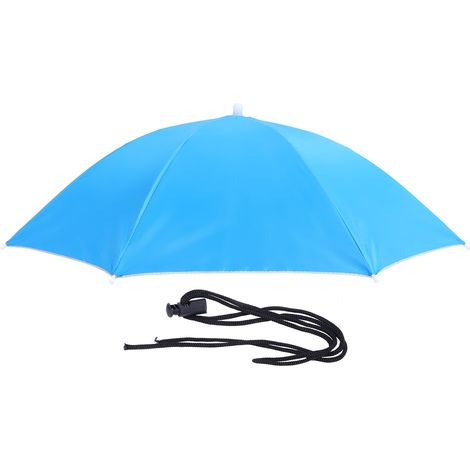 Parapluie-chapeau adulte imperméable pliable anti-UV bleu clair pour pêche randonnée extérieur (1/5)