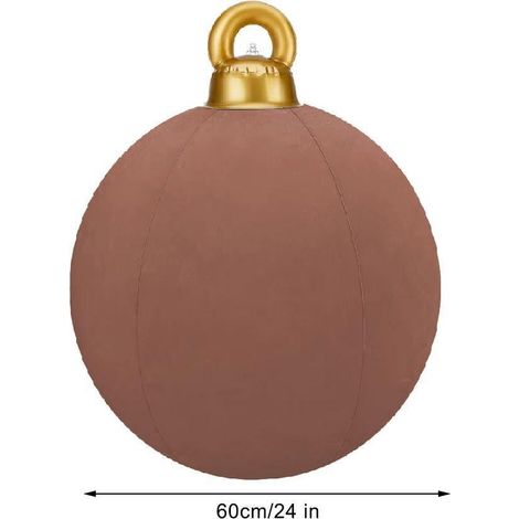 Boule De Noël Gonflable - Velours - 45 cm 60 cm - Blanc Vert Marron - Pour Intérieur Extérieur (1/5)