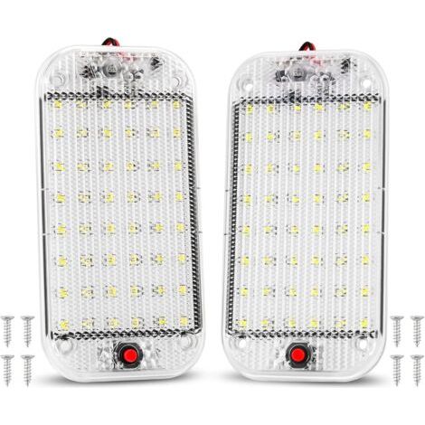 Eclairage Intérieur LED 10W 48 LED Eclairage Intérieur Lumineux Universel avec Interrupteur Marche/Arrêt pour 12V-85V Voiture Van Camion Camion Camping-Car Bateau Caravane Camping-Car Plafonnier Dôme (1/5)